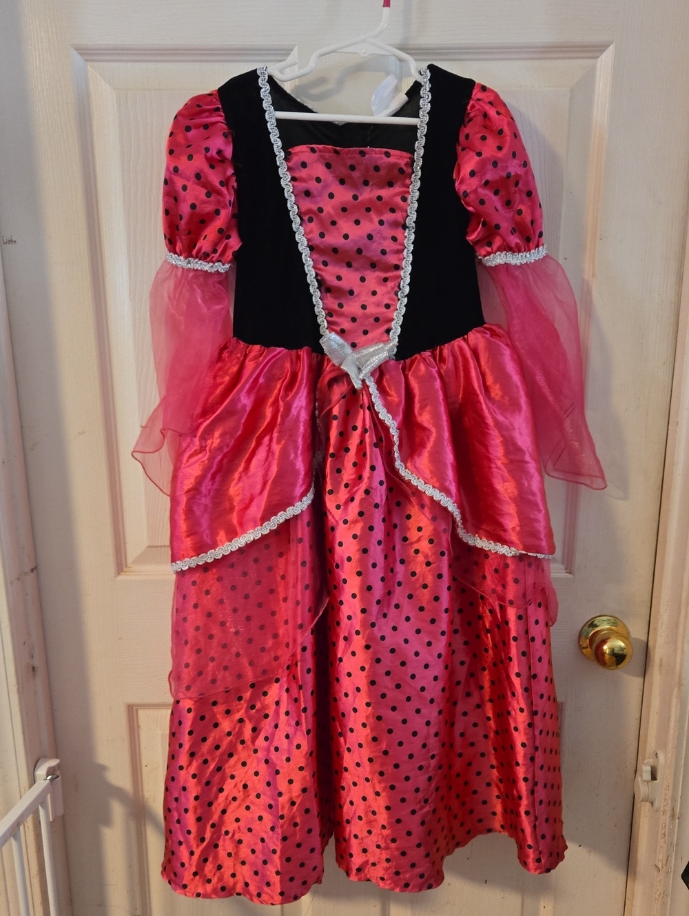 Girls Pink Polka Dot Princess Costume Dress